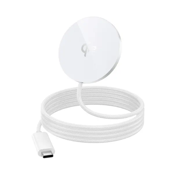 MR4_146752 Бездротовий зарядний пристрій hoco cw63 fast qi2 magnetic wireless fast charger, білий 