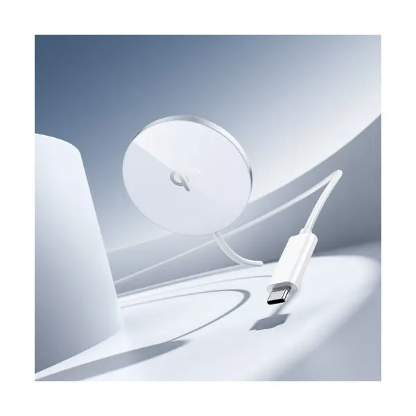 MR4_146752 Бездротовий зарядний пристрій hoco cw63 fast qi2 magnetic wireless fast charger, білий 