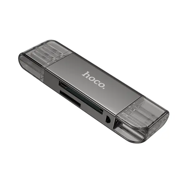 MR4_146715 Картридер hoco hb39 usb, type-c 3.0 high-speed card reader metal, сірий 