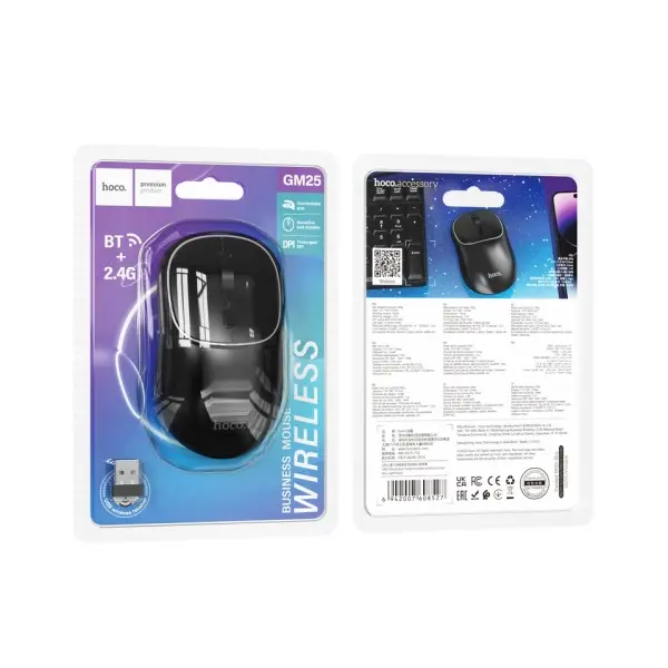 КОМПЮТЕРНА МИШКА HOCO GM25 ROYAL DUAL-MODE BUSINESS WS MOUSE, ЧОРНИЙ