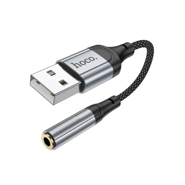 MR4_146718 Адаптер аудіо hoco ls36 fresh external sound card usb-a to 3.5 0.12m, чорний 