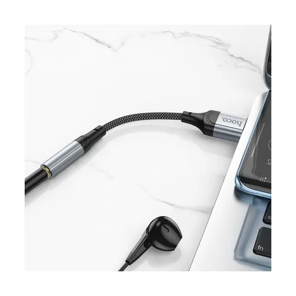 MR4_146718 Адаптер аудіо hoco ls36 fresh external sound card usb-a to 3.5 0.12m, чорний 