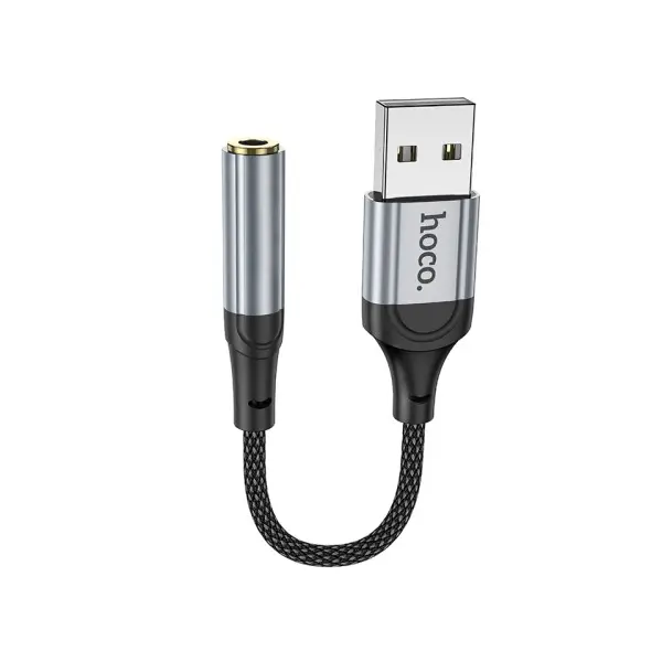 MR4_146718 Адаптер аудіо hoco ls36 fresh external sound card usb-a to 3.5 0.12m, чорний 
