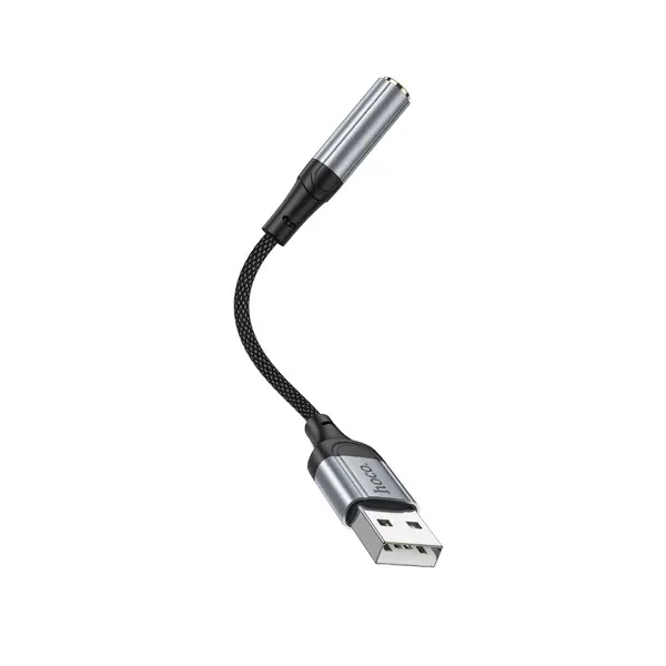 MR4_146718 Адаптер аудіо hoco ls36 fresh external sound card usb-a to 3.5 0.12m, чорний 