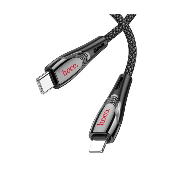MR4_146721 Кабель pd hoco u133 monte pd charging data cable lightning 1.2m, чорний 