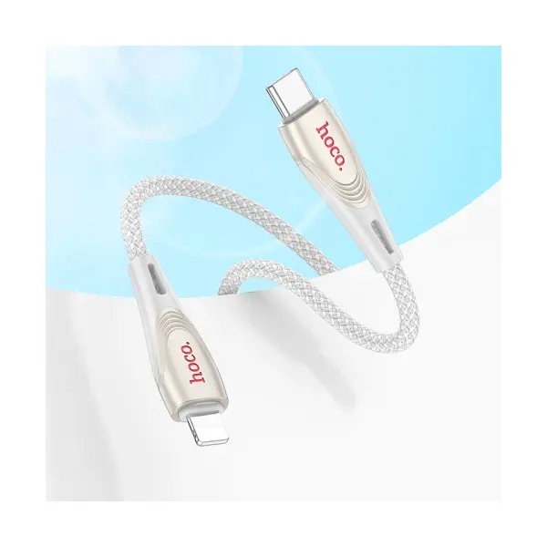 КАБЕЛЬ PD HOCO U133 MONTE PD CHARGING DATA CABLE LIGHTNING 1.2M, СІРИЙ