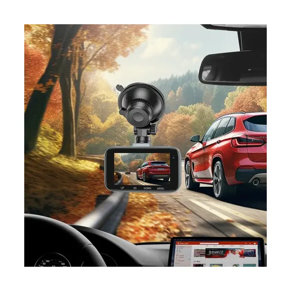 ВІДЕОРЕЄСТРАТОР HOCO DV6 DRIVING RECORDER WITH 3 DISPLAY (WITH REAR CAMERA), ЧОРНИЙ