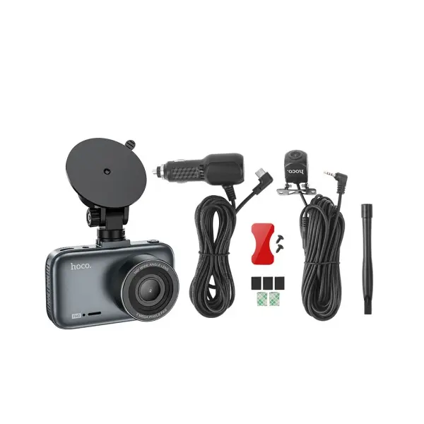 ВІДЕОРЕЄСТРАТОР HOCO DV6 DRIVING RECORDER WITH 3 DISPLAY (WITH REAR CAMERA), ЧОРНИЙ