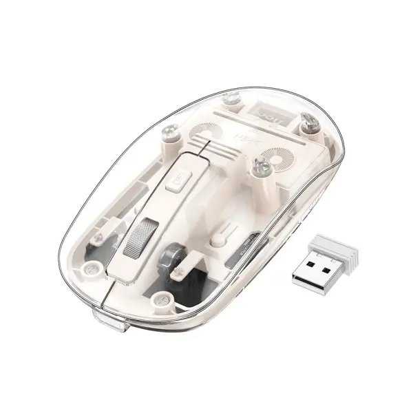 КОМПЮТЕРНА МИШКА HOCO GM29 MYSTERIOUS DUAL-MODE SILENT WIRELESS MOUSE, БІЛИЙ