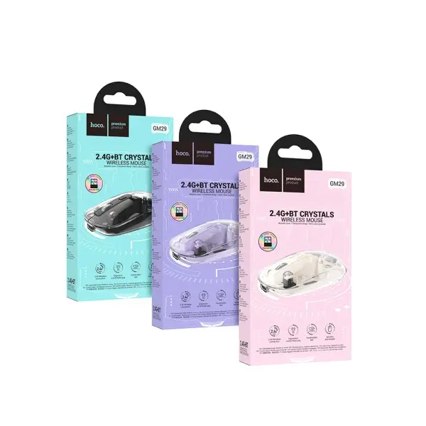 КОМПЮТЕРНА МИШКА HOCO GM29 MYSTERIOUS DUAL-MODE SILENT WIRELESS MOUSE, БІЛИЙ