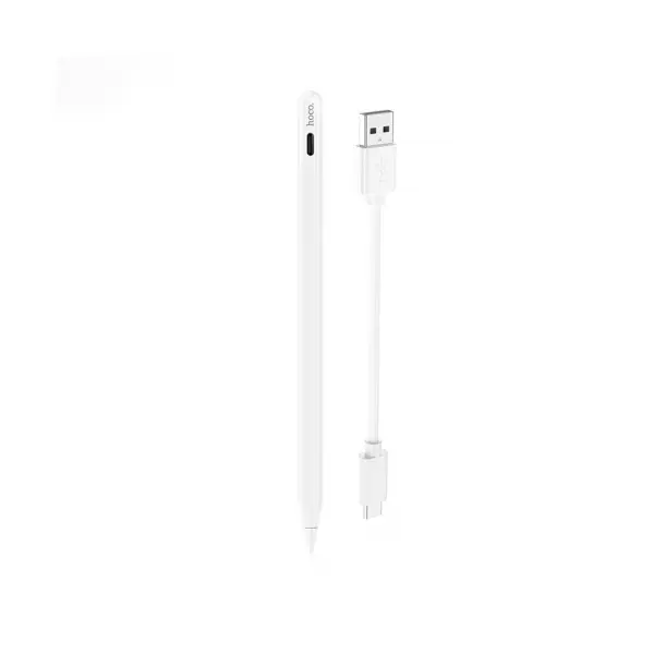 СТІЛУС HOCO GM112 INTELLIGENT ANTI-LOST ACTIVE CAPACITIVE PEN WITH DIGITAL DISPLAY PAD DEDICAT, БІЛИЙ