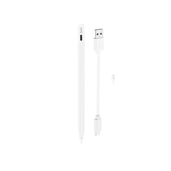 СТІЛУС HOCO GM112 INTELLIGENT ANTI-LOST ACTIVE CAPACITIVE PEN WITH DIGITAL DISPLAY PAD DEDICAT, БІЛИЙ