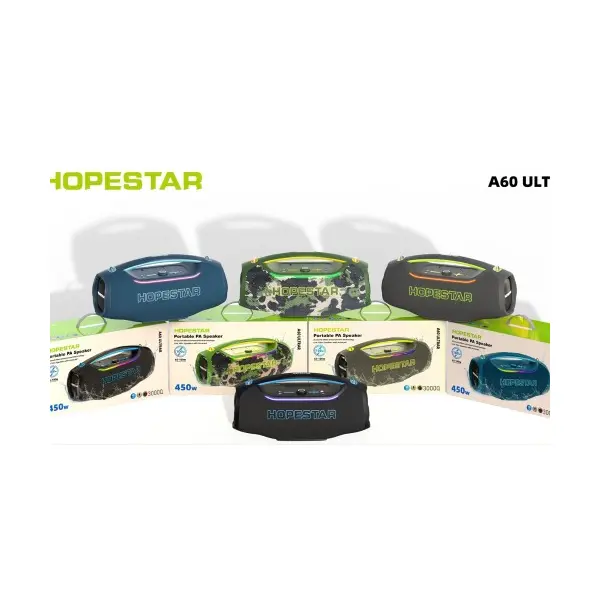 MR4_146903 Колонка bluetooth hopestar a60 ultra with 1pc micrphone 450w, чорний 