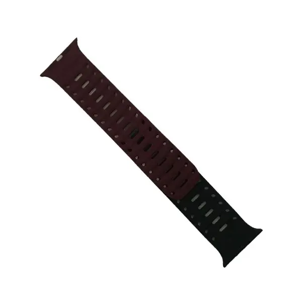 MR4_146849 Ремінець mountain armor магнітний силіконовий для apple watch 42, 44, 45, 46, 49, чорний-wine червоний PRC
