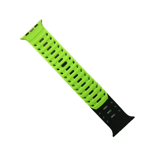 MR4_146850 Ремінець mountain armor магнітний силіконовий для apple watch 42, 44, 45, 46, 49, чорний-green 