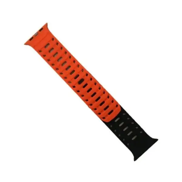 MR4_146872 Ремінець mountain armor магнітний силіконовий для apple watch 42, 44, 45, 46, 49, чорний-orange (деф. пак)к 