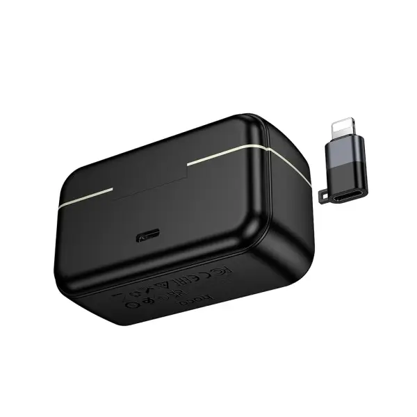 МІКРОФОН HOCO L22 BRIGHT 2IN1 WIRELESS MICROPHONE WITH CASE (IP, TYPE-C), ЧОРНИЙ