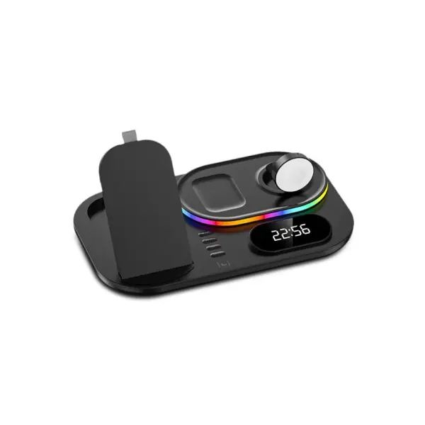 MR4_147115 Зарядна станція 4in1 a06 rgb (iphone, iwatch, airpods,clock) 30w fast original, чорний 