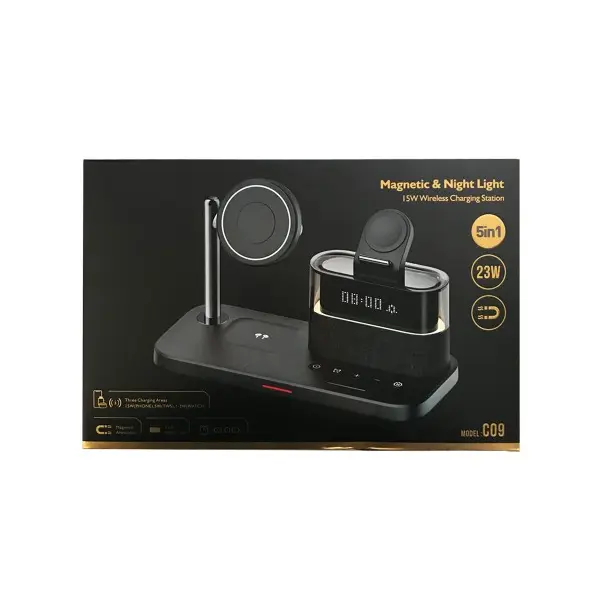 MR4_147117 Зарядний пристрій c09 5in1 (iphone, iwatch, airpods) 23w fast original, чорний 