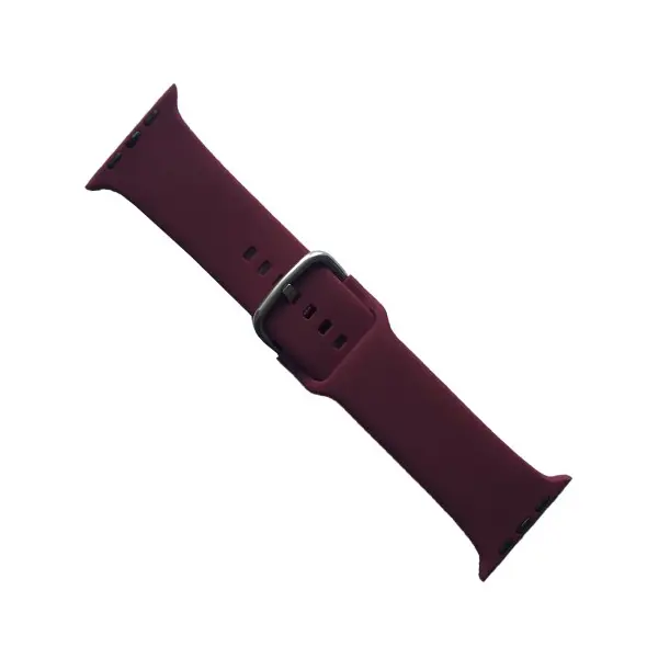 РЕМІНЕЦЬ ДЛЯ APPLE WATCH SILICONE METAL CLAPS 38, 40, 41MM MARSALA