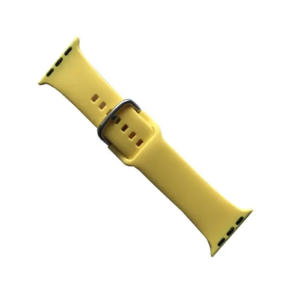 MR4_147153 Ремінець для apple watch silicone metal claps 38, 40, 41mm жовтий 
