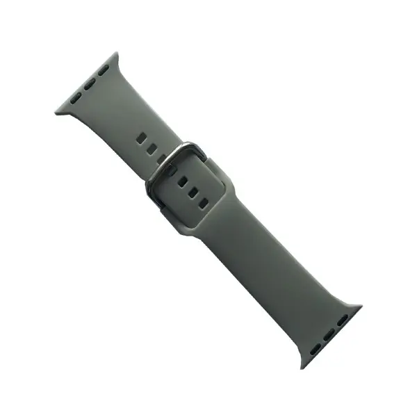 РЕМІНЕЦЬ ДЛЯ APPLE WATCH SILICONE METAL CLAPS 38, 40, 41MM NEW, СІРИЙ