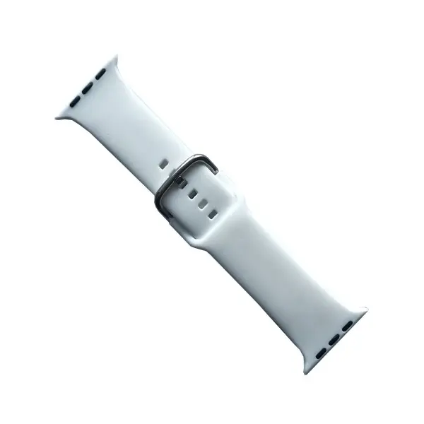 MR4_147166 Ремінець для apple watch silicone metal claps 42, 44, 45, 46, 49mm, білий 