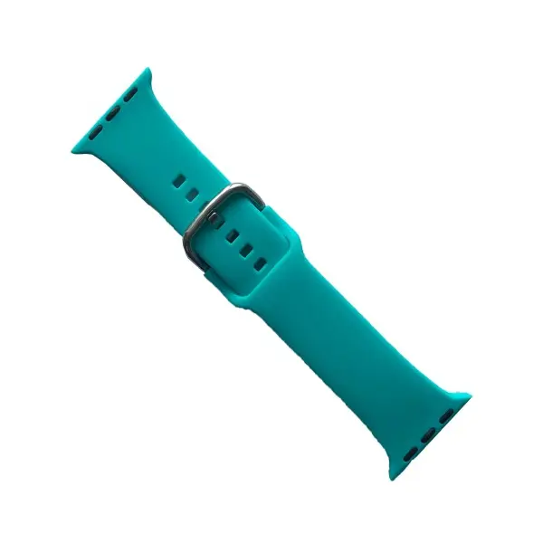 РЕМІНЕЦЬ ДЛЯ APPLE WATCH SILICONE METAL CLAPS 42, 44, 45, 46, 49MM TEAL ЗЕЛЕНИЙ