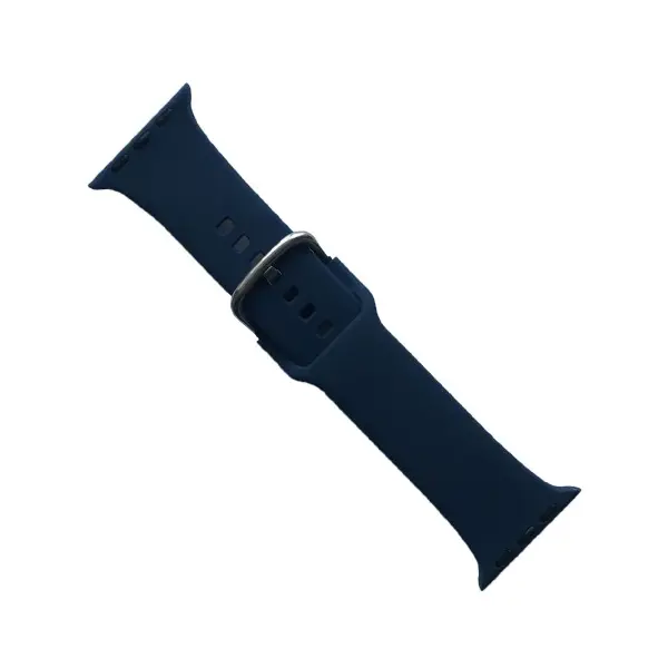 РЕМІНЕЦЬ ДЛЯ APPLE WATCH SILICONE METAL CLAPS 42, 44, 45, 46, 49MM MIDNIGHT СИНІЙ