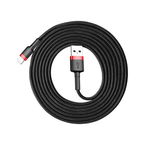 MR4_147125 Кабель baseus cafule lightning 1.5a, 2m, чорний-червоний calklf-c19 