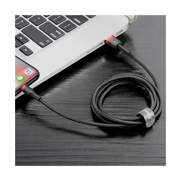 MR4_147125 Кабель baseus cafule lightning 1.5a, 2m, чорний-червоний calklf-c19 