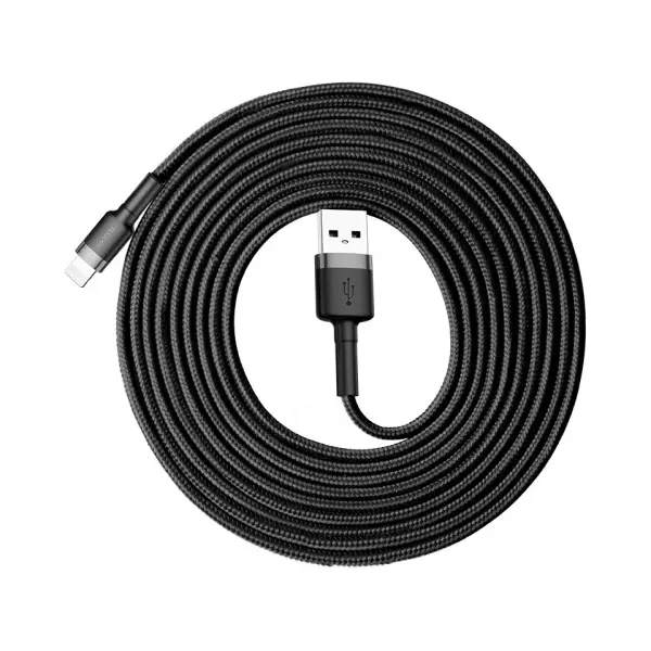 MR4_147126 Кабель baseus cafule ligthning 2a, 3m, чорний-сірий calklf-rg1 