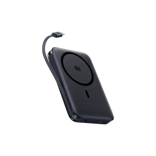 ЗОВНІШНІЙ АКУМУЛЯТОР POWER BANK BASEUS PICOGO AM61 QI2.2 MAGNETIC POWER BANK WITH BUILT-IN CABLE 10 000MAH 45W, ЧОРНИЙ E0028V00