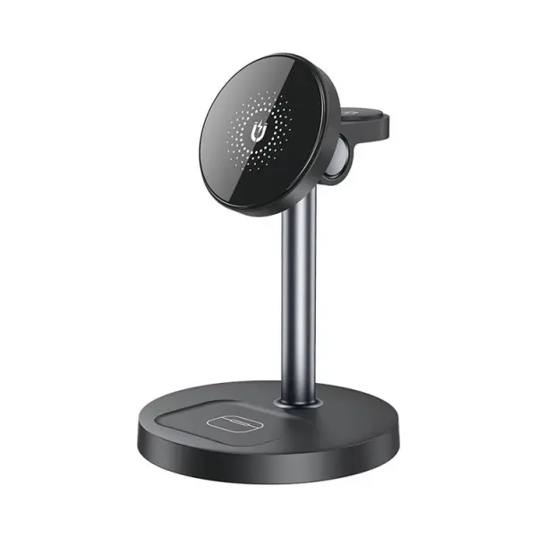 MR4_147322 Бездротовий зарядний пристрій xo cx038 desktop holder 15w 3in1 wireless charger (with iron piece), чорний 