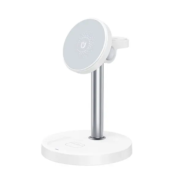 MR4_147323 Бездротовий зарядний пристрій xo cx038 desktop holder 15w 3in1 wireless charger (with iron piece), білий 