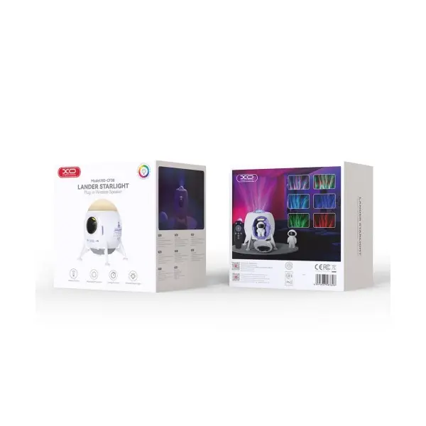 НІЧНИК XO CF38 STARLIGHT LANDER AMBIENT LIGHT + SPEAKER, БІЛИЙ