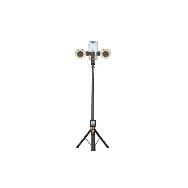 МОНОПОД XO SS23 SMART SCREEN PROJECTION BLUETOOTH SELFIE STICK, ЧОРНИЙ