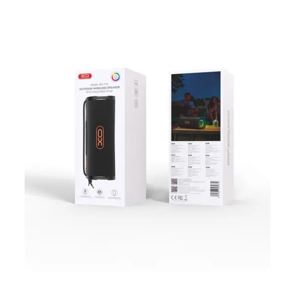 АКУСТИЧНА СИСТЕМА XO F76 PORTABLE OUTDOOR DYNAMIC RGB WIRELESS SPEAKER, ЧОРНИЙ