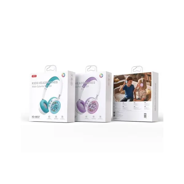 НАВУШНИКИ НАКЛАДНІ XO BE57 COLORFUL ELF KIDS WIRELESS HEADPHONES ФІОЛЕТОВІ