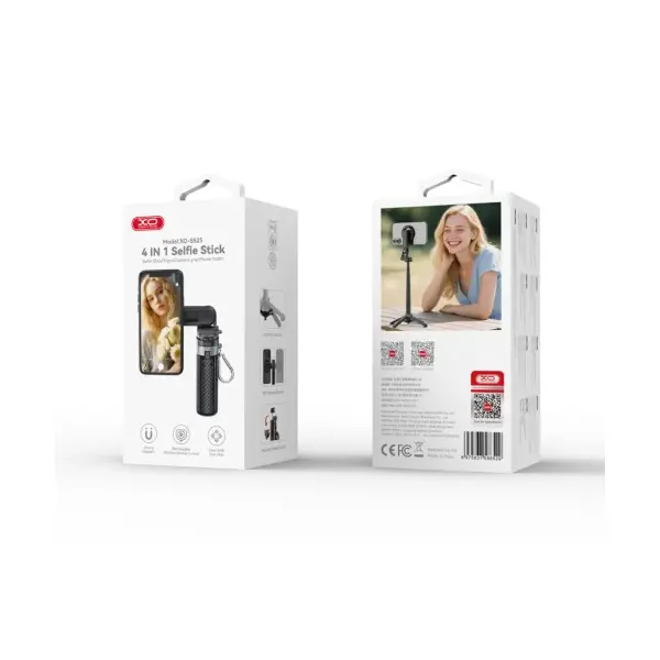 МУЛЬТІ-МОНОПОД XO SS25 MULTI-FUNCTIONAL MINI BLUETOOTH MAGNETIC SELFIE STICK, ЧОРНИЙ
