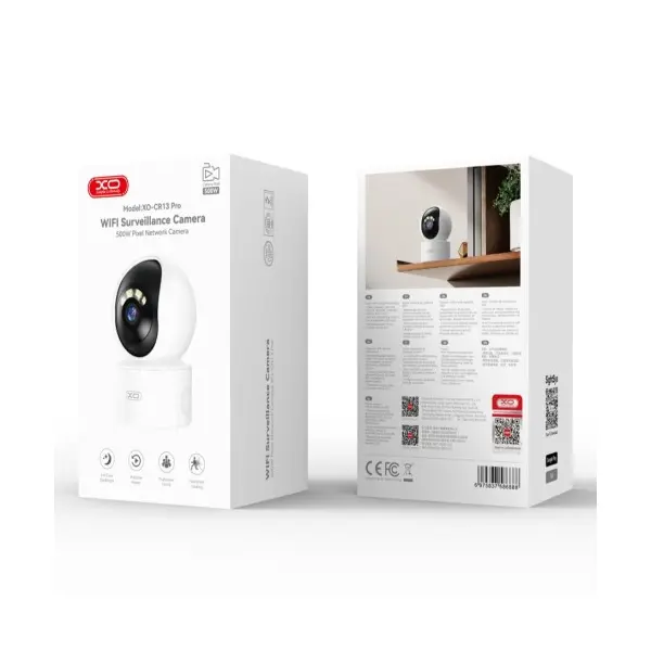КАМЕРА ВІДЕОСПОСТЕРЕЖЕННЯ XO CR13 PRO PREMIUM EU SMART 500W PIXEL CAMERA, БІЛИЙ