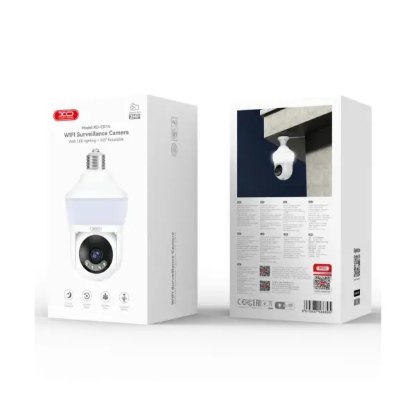 КАМЕРА ВІДЕОСПОСТЕРЕЖЕННЯ (ЗОВНІШНЯ) XO CR14 STANDARD EDITION MAGIC BULB 200W PIXEL CAMERA, БІЛИЙ