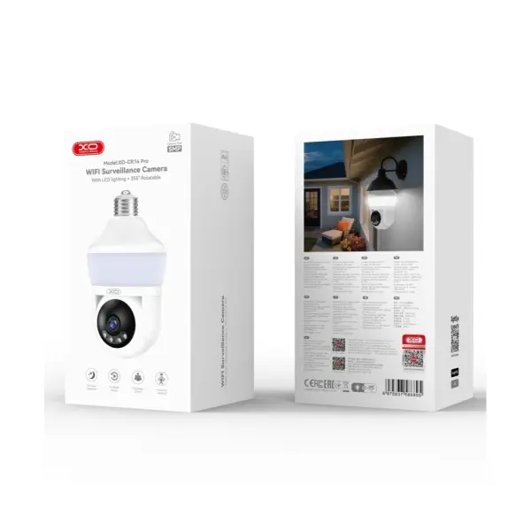 КАМЕРА ВІДЕОСПОСТЕРЕЖЕННЯ (ЗОВНІШНЯ) XO CR14 PRO PREMIUM EDITION MAGIC BULB 500W PIXEL CAMERA, БІЛИЙ