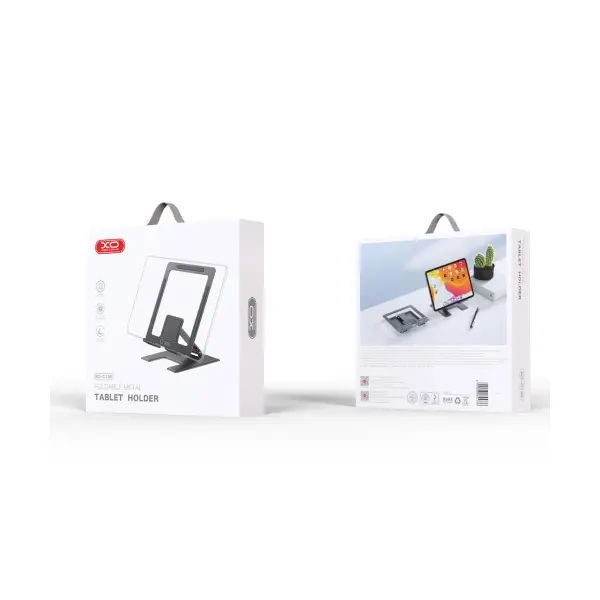 MR4_147288 Настільний тримач xo c136 small flat hollow all metal tablet holder, чорний 