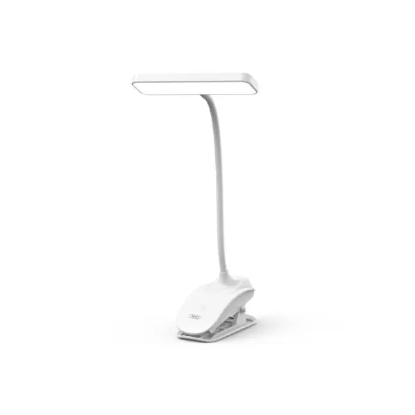 ЛАМПА XO OZ06В DESKTOP BEDSIDE TRICOLOUR CLIP DESK LAMP 800MAH, БІЛИЙ