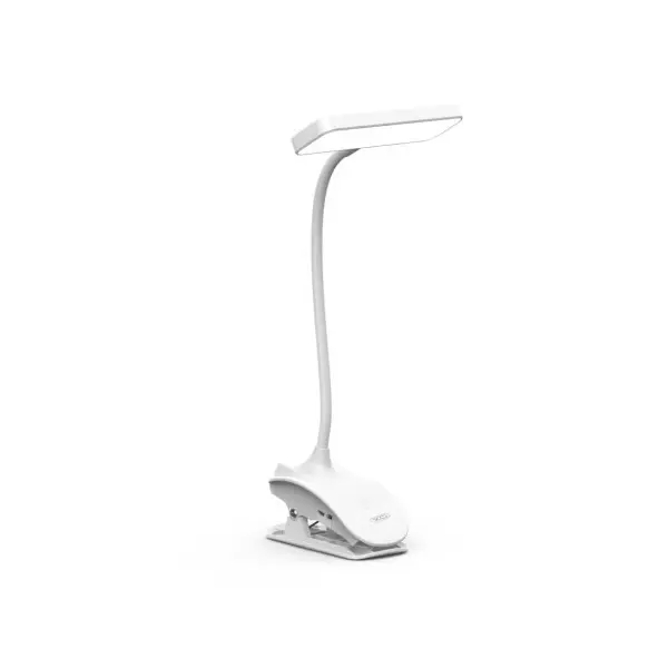 ЛАМПА XO OZ06В DESKTOP BEDSIDE TRICOLOUR CLIP DESK LAMP 800MAH, БІЛИЙ