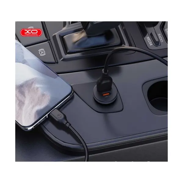 АВТОМОБІЛЬНИЙ ЗАРЯДНИЙ ПРИСТРІЙ XO CC56 MINI CAR CHARGER USB-A, TYPE-C SINGLE PORT 30W, SIMULTANEOUS 5V3A, ЧОРНИЙ