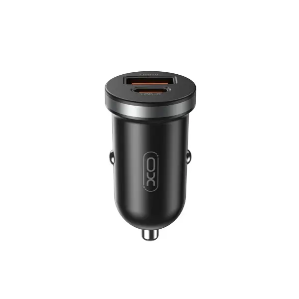 АВТОМОБІЛЬНИЙ ЗАРЯДНИЙ ПРИСТРІЙ XO CC56 MINI CAR CHARGER USB-A, TYPE-C SINGLE PORT 30W, SIMULTANEOUS 5V3A, ЧОРНИЙ