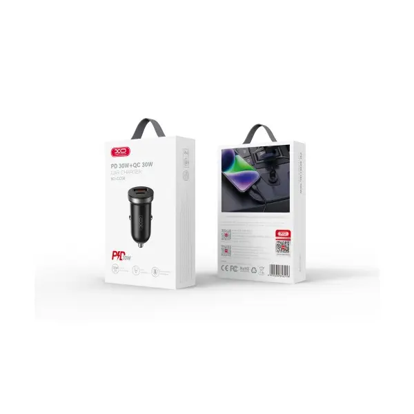 АВТОМОБІЛЬНИЙ ЗАРЯДНИЙ ПРИСТРІЙ XO CC56 MINI CAR CHARGER USB-A, TYPE-C SINGLE PORT 30W, SIMULTANEOUS 5V3A, ЧОРНИЙ