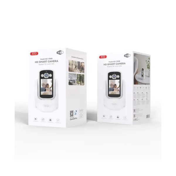 КАМЕРА ВІДЕОСПОСТЕРЕЖЕННЯ XO CR08 200W PIXEL AI INTELLIGENT TWO-WAY VIDEO CALL CAMERA (2.4G+BL), БІЛИЙ